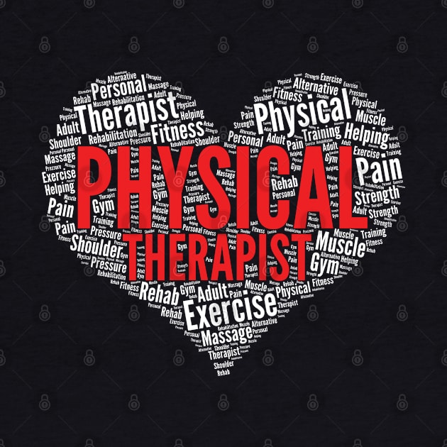 Physical therapist Heart Shape Word Cloud Design graphic by theodoros20